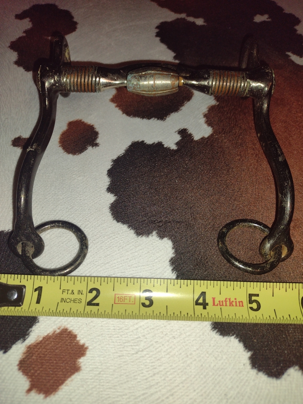 Vintage Western Horse Curb Bit with medium port roller